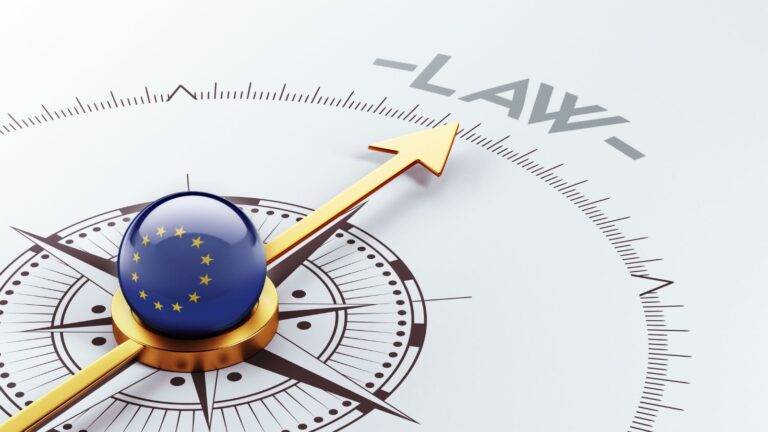 Legal compass pointing from EU to law representing Article 8 right to family and private life UK 2026 legal guidance
