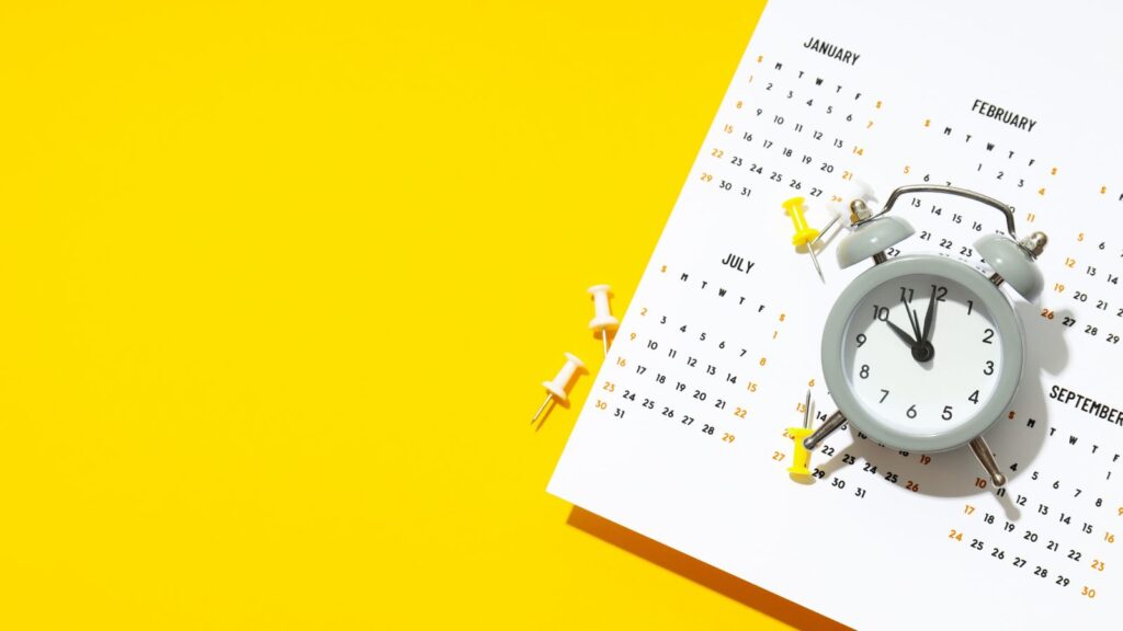 Clock and calendar timeline representing ILR 10 year continuous residence UK 2025 application requirements