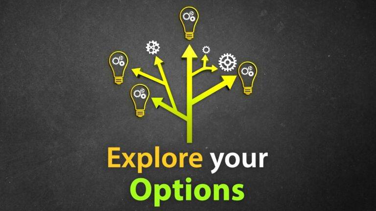 Explore your Options graphic with lightbulbs and arrows representing alternative routes for family reunion visa UK 2025 post-suspension guidance
