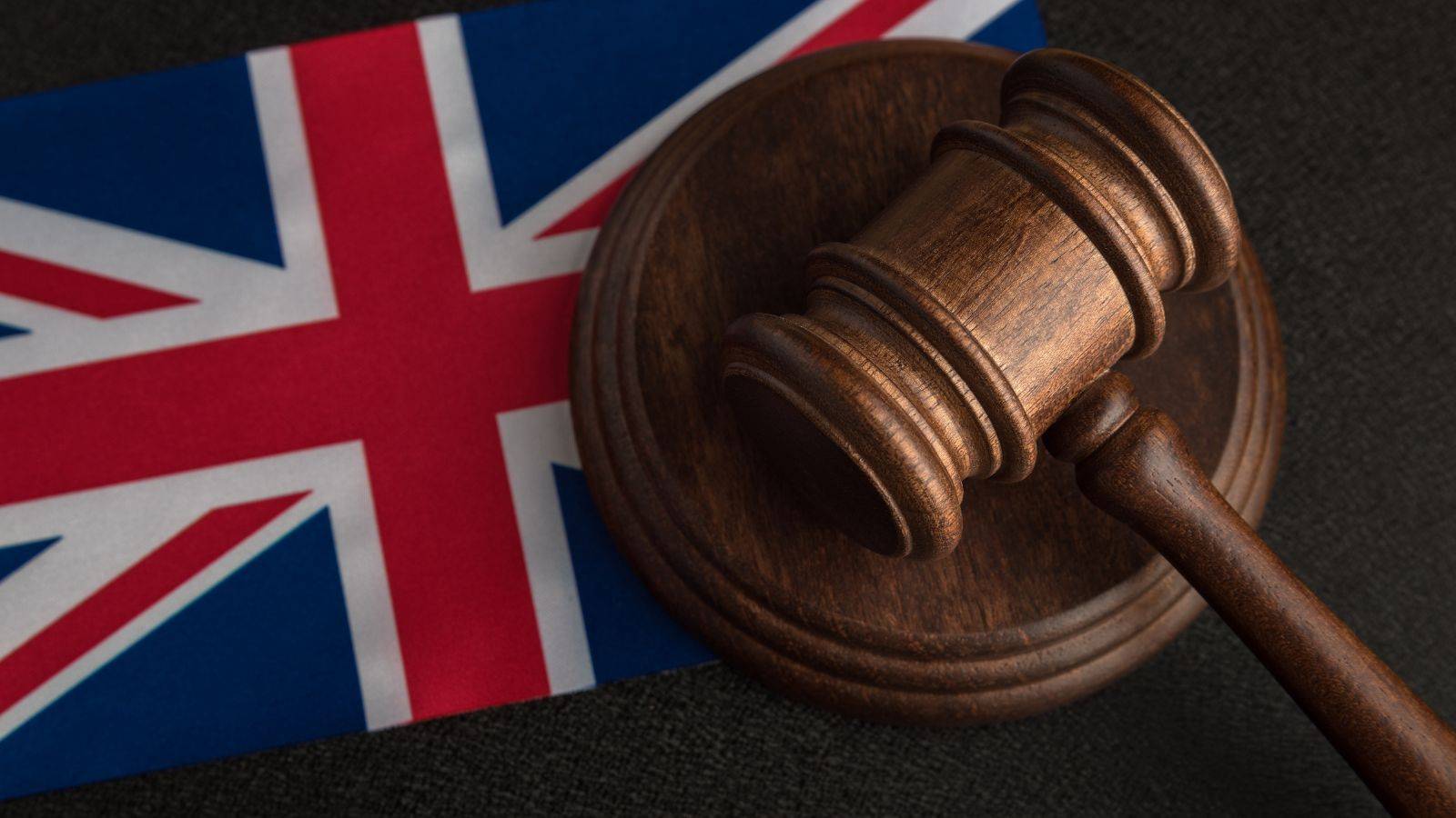 Legal gavel on Union Jack flag representing UK serious organised crime 2025 prosecutions and asset recovery framework