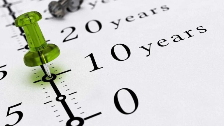 Timeline clock showing 10 year marker representing 10 year long residence guidance UK 2025 ILR requirements