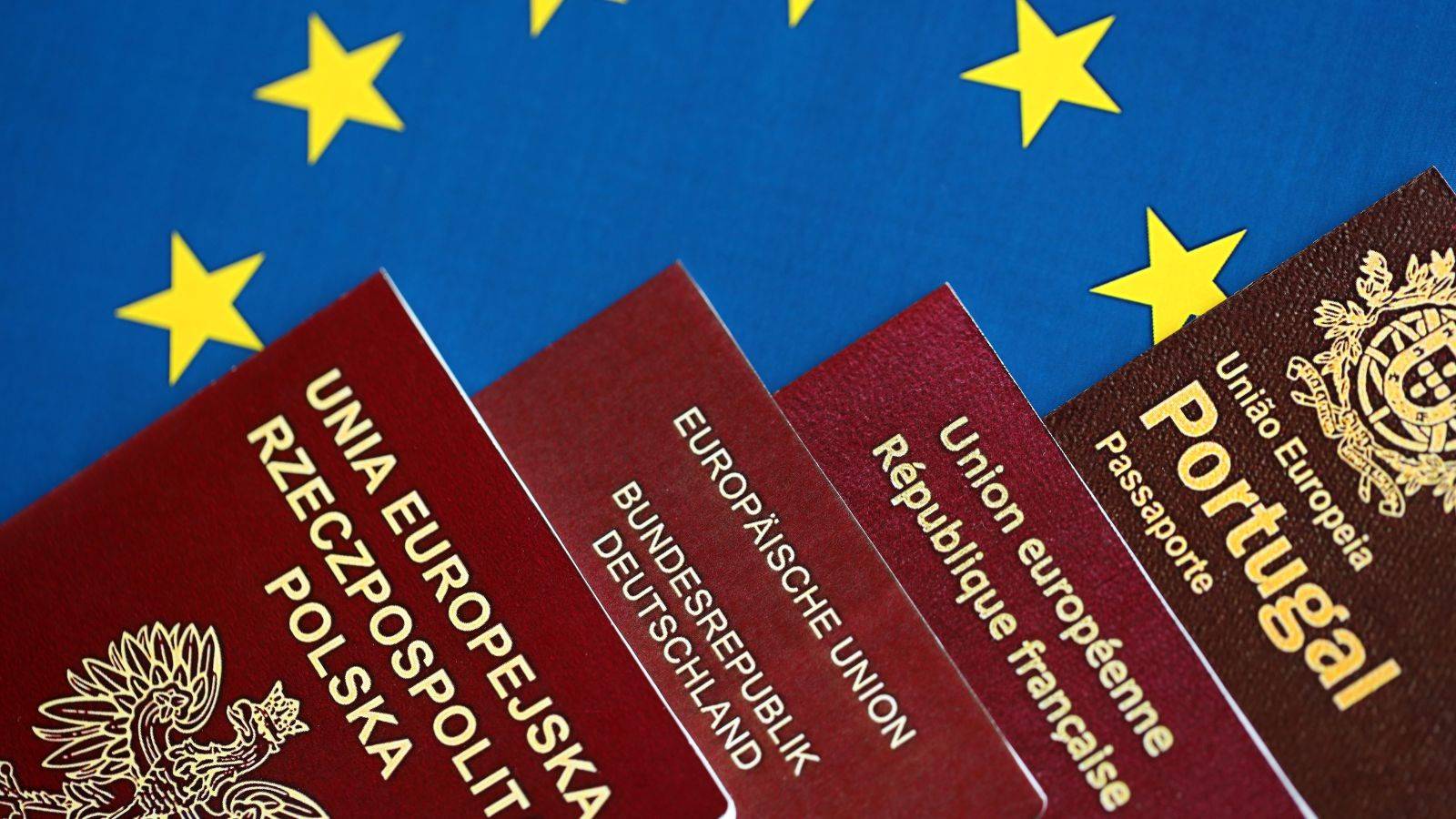 Multiple EU country passports representing EU Settlement Scheme 2025 applications for European nationals