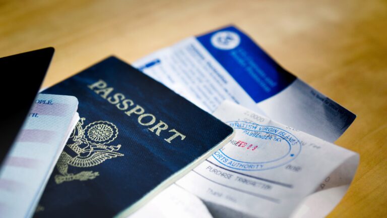 Immigration passport with official stamps representing EU Settlement Scheme late application documentation and evidence requirements