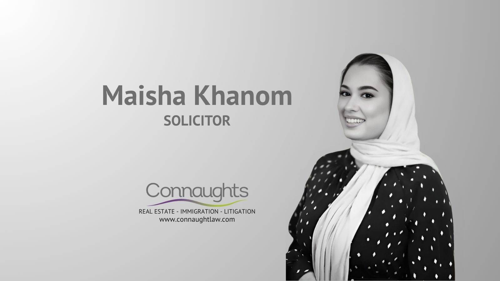 Maisha Khanom Solicitor family law specialist Connaught Law professional headshot