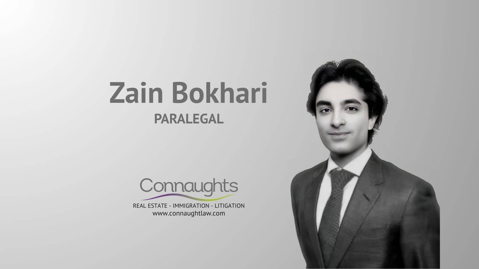 Zain Bokhari litigation paralegal Connaught Law human rights international law specialist