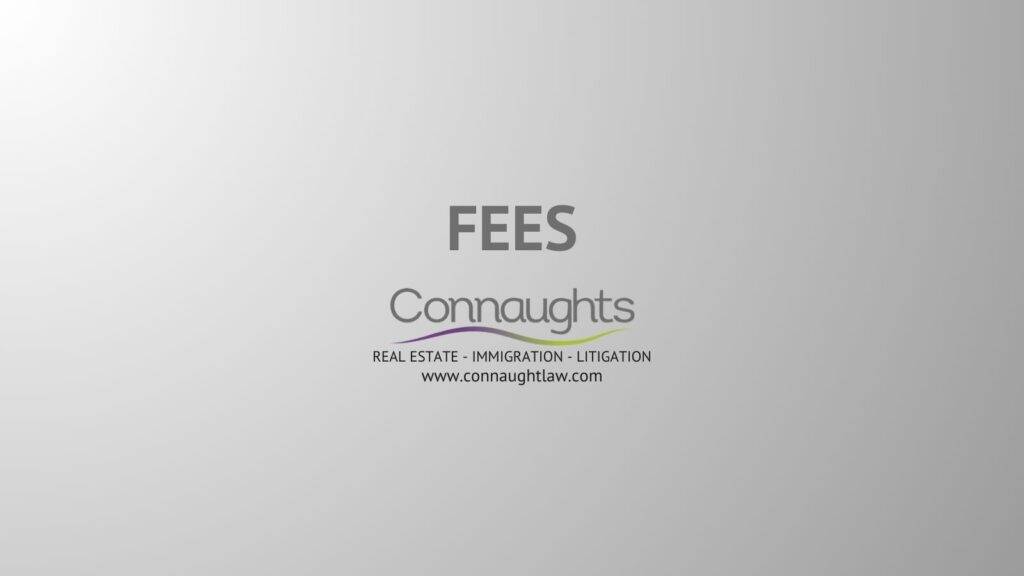 Professional fees banner for Connaught Law legal services showing transparent fee structure and practice areas
