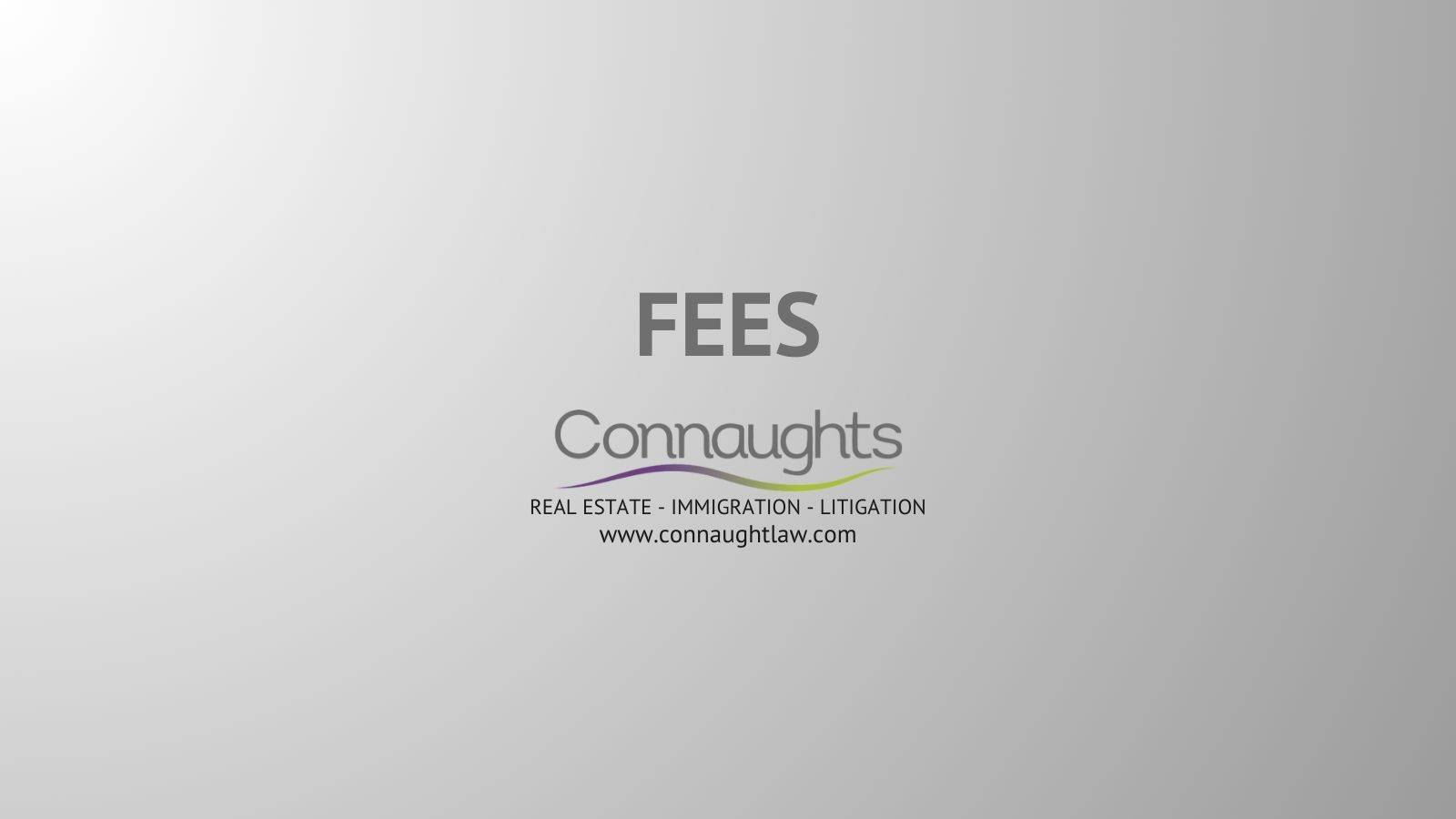 Professional fees banner for Connaught Law legal services showing transparent fee structure and practice areas