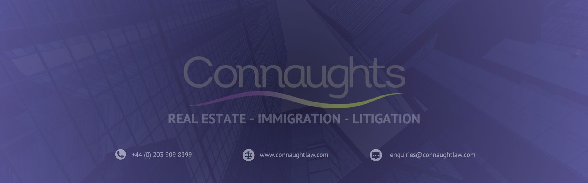Connaught Law solicitors London - Real Estate, Immigration, Litigation legal services with contact information